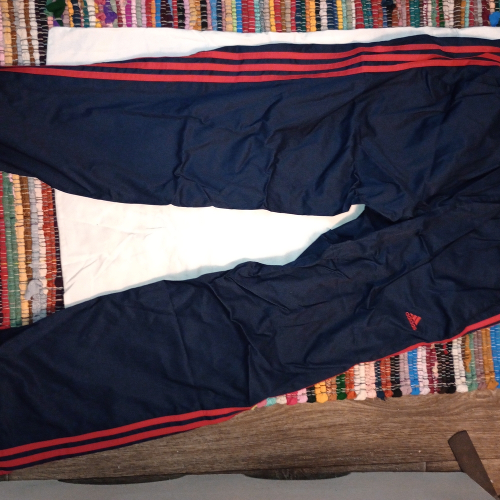 Adidas Dark Blue Track Pants with Red Accents